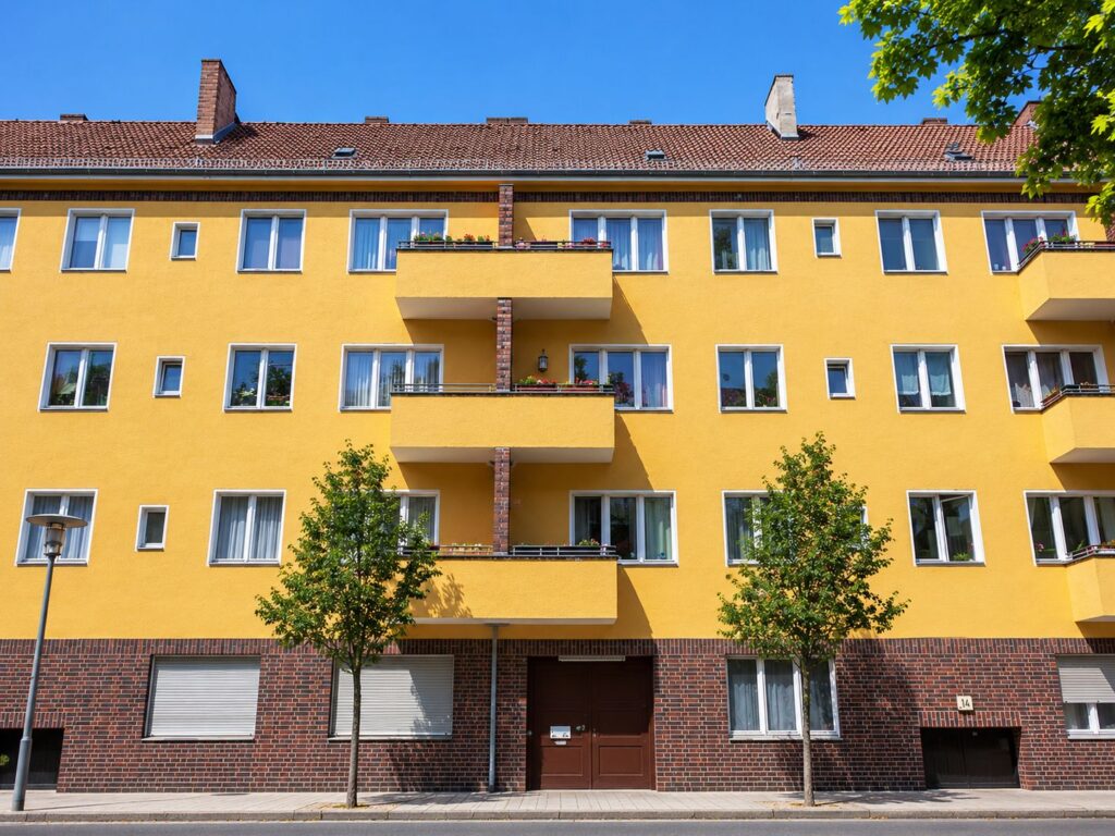 Zinshaus mit gelber Fassade